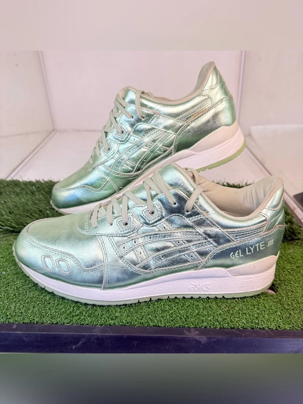 ASICS Gel Lyte 3 Running Shoes Mint Green Metallic (Women's US Size 11